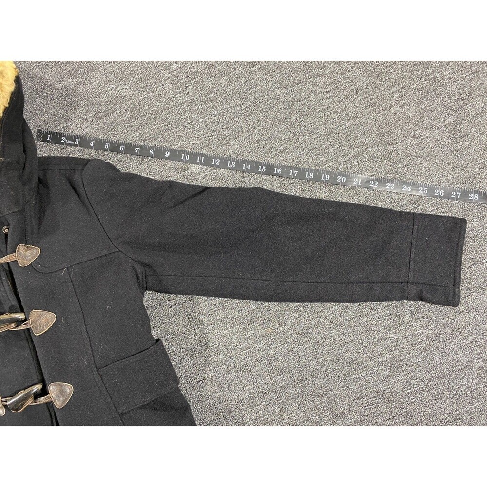 American Eagle Jacket Black Hooded Wool Blend Parka Quilted Liner Womens Medium - Picture 7 of 11